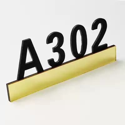 Hotel house number Acrylic custom high-end community Hotel digital sticker number plate home room light luxury commercial