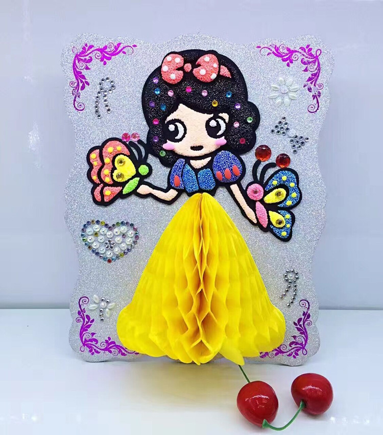 Princess Juan paper painting children's handmade DIY pearl mud clay painting magic color snowflake mud color mud painting to send glue