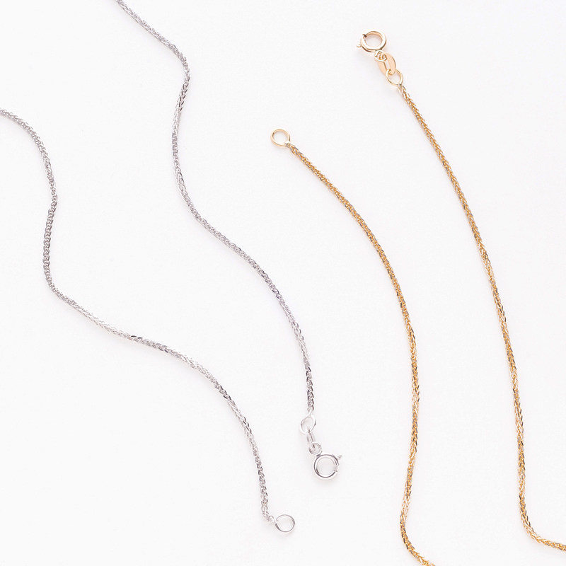 Wuxiangzhai all-match 18k gold Italian imported super flash necklace female Chopin 45cm plus white gold wire