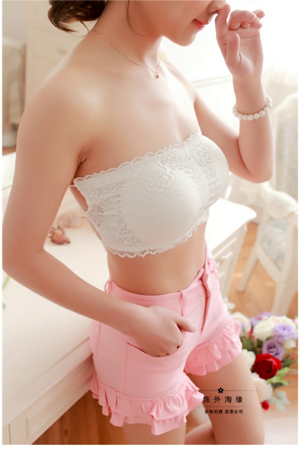 Với miếng đệm ngực, ren chống chói hoang dã quấn ngực, đeo chéo nữ, lưng đẹp, vest openwork, đồ lót, áo ngực, áo ngực áo lót không gọng