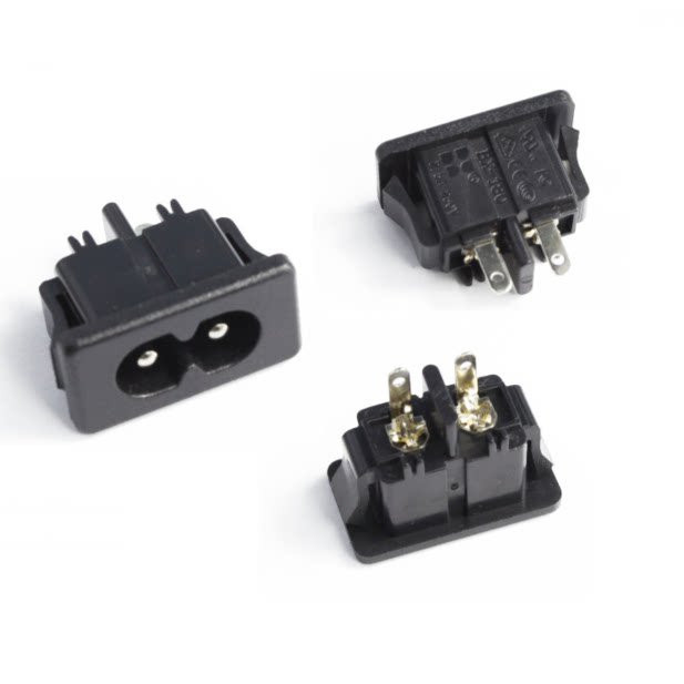 AC power supply 2-hole socket 8-character jack 8-character plug soldering pin 180-C01 long-leg terminal board socket