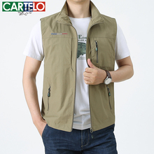 Men's Vest Spring and Autumn 2024 New Men's Mid aged and Elderly Thin Tank Top Men's Multi Pocket Spring and Autumn Men's Vest