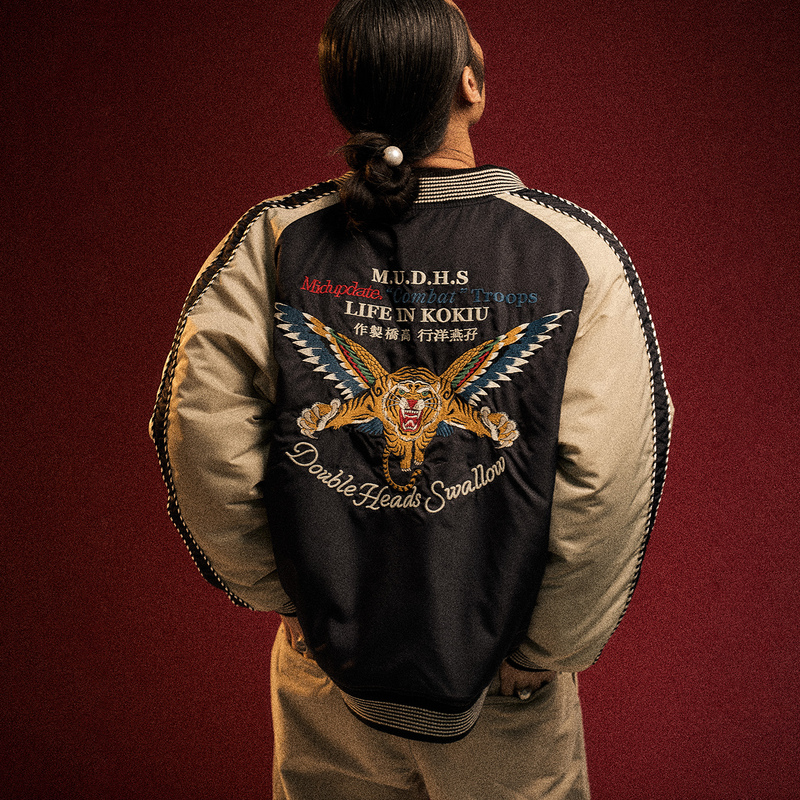 Double-Headed Swallow&Midupdate 26Ss Collaboration Reversible Thinsulate Retro Embroidered Yokosuka Baseball Jacket