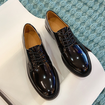 2020 new black leather college British style small leather shoes joker flat shoes patent leather Oxford shoes women