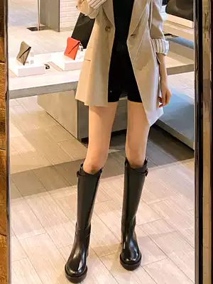 Boots female 2021 Autumn New ann plus velvet thick-soled boots