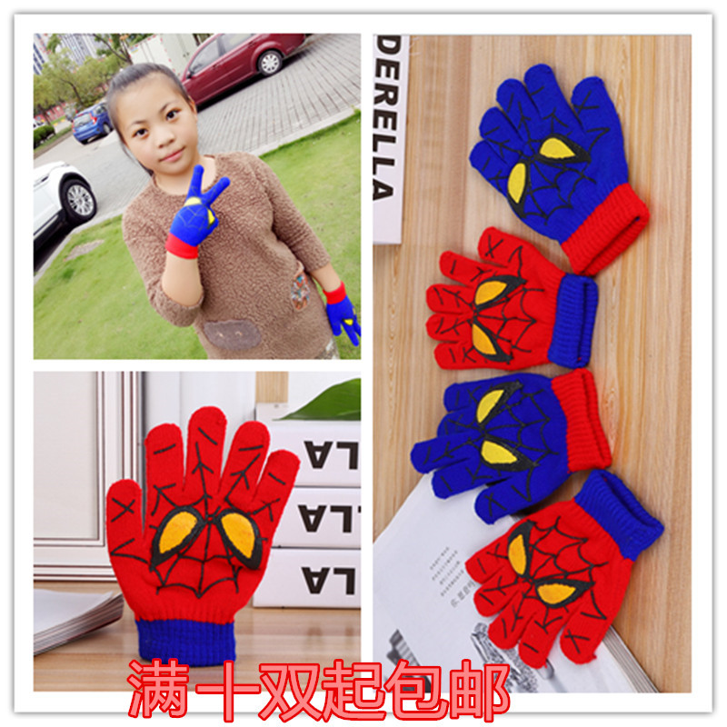 Children's gloves winter five fingers warm thickened cute boy girl student writing thin child baby gloves