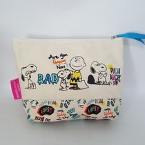Japan Popular Canvas Embroidery Cute Puppy Snoopy Charlie Cosmetic Bag Storage Bag Pen Case