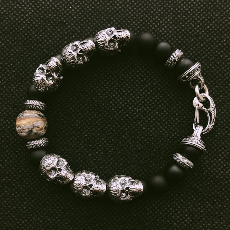 Spot US William Henry BB5MTBR Mammoth Molar fossilized hand-made silver skeleton handmade