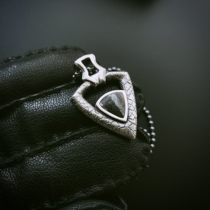 Spot new U.S. William Henry P28 passion handmade sterling silver inlaid mammoth fossil necklace