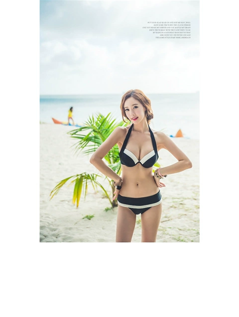 2018bijini sọc trắng đen gợi cảm trong suốt bên ngoài áo ba lỗ bikini ba mảnh áo tắm nước nóng nữ