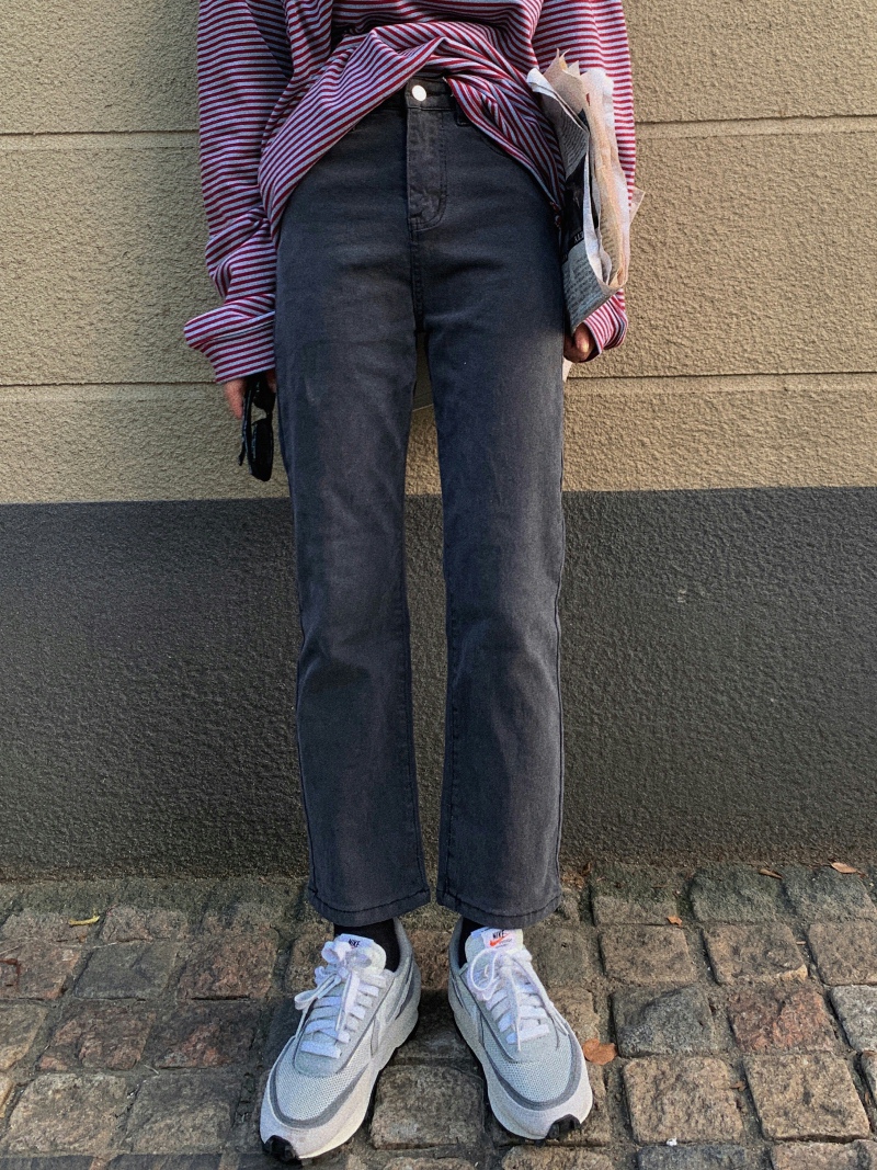 2021 Fall new large size Size Fat Younger Sister Mm High Waist Straight Drum Jeans Woman Loose slim 90% pants 200 catty