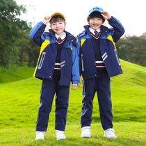 Primary school uniform three-piece autumn and winter suit plus velvet childrens class uniforms 2021 new kindergarten Garden uniforms