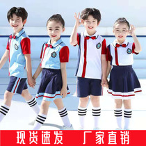 Kindergarten garden clothes summer English style cotton short-sleeved primary school uniforms sports class clothes performance clothing customization