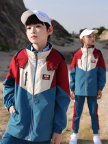 Chong suit School uniform set junior high school students windproof waterproof three-in-one plus velvet primary school class uniforms children autumn and winter