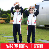 School uniform set primary school students Spring and Autumn style English Sports spring dress summer childrens class suit short sleeve three-piece customization