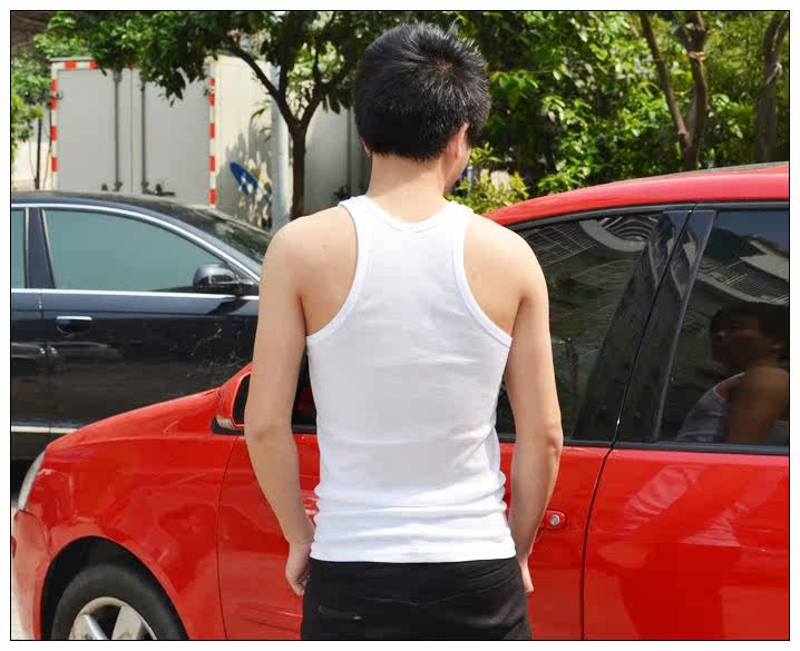 Men's I-shaped vest Men's wild coarse thread cotton stretch undershirt medium and long regular base shirt