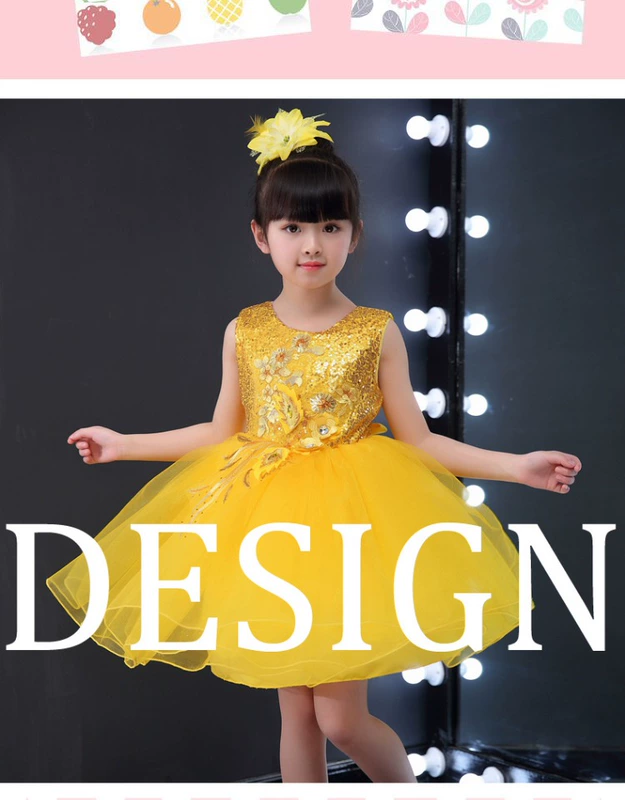 Ngày đầu năm mới Nữ sinh Váy công chúa Mẫu giáo Váy phồng Trường tiểu học Quần yếm Quần áo Trang phục cho trẻ em