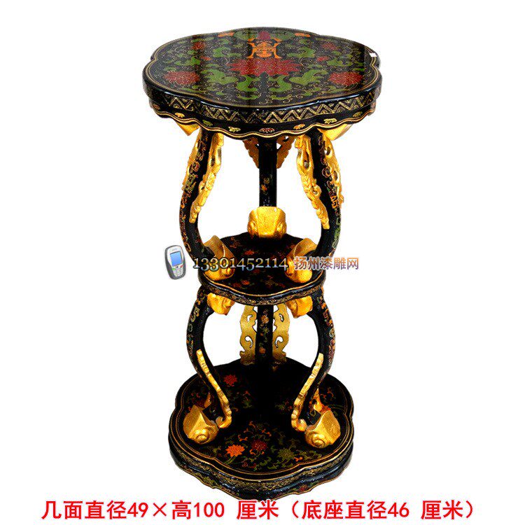 Yangzhou lacquer manufacturers direct sales of new classical home decoration painted carvings filling choke gold imitation classical flower a few custom