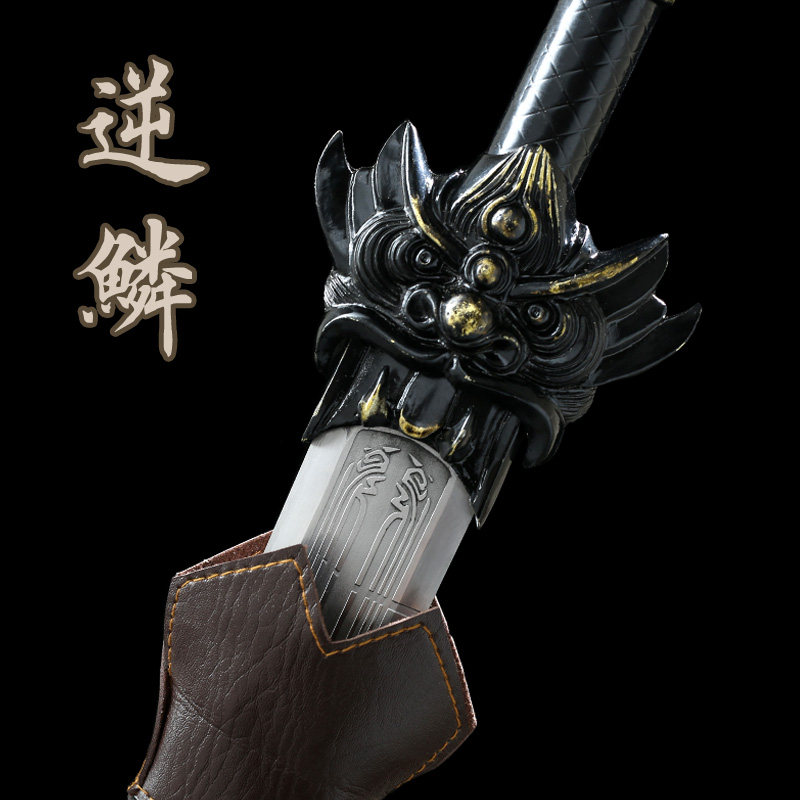 Longquan Tibetan Feng Han Feizi Inverse Scaled Sword Large Metal Weapon Film and Television Anime Sword Town House Sword Not Edged