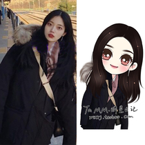 ins Black frock hooded big hair collar down jacket fashion explosion Parker clothing Korean version of the winter thick coat womens new