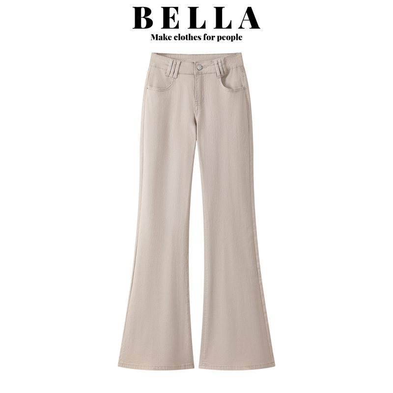 Bella American-Style Flared Jeans for Women 2026 Summer New Low-Waist Drapey Slimming Casual Bell-Bottom Floor-Length Pants