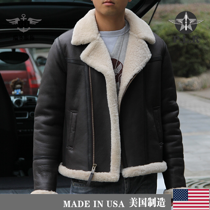 US Imports High-end Skyscraper Fur One-piece Leather Jacket Trendy Men Jacket Locomotive Retro Genuine Leather Thickening