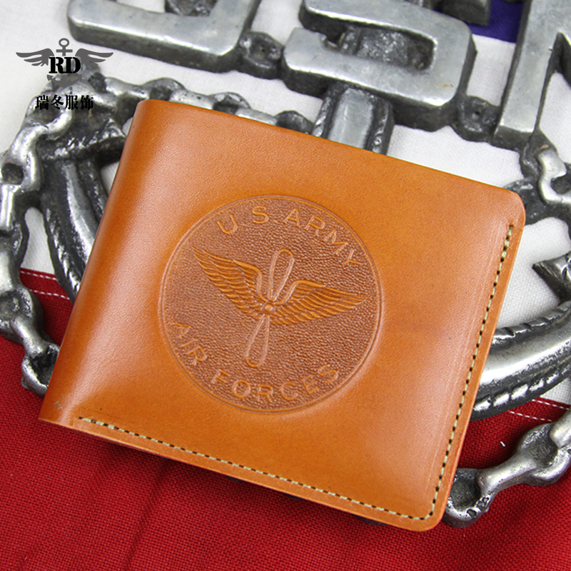 American Import Wallet Money Clip Retro WWII Pilot Multifunction Coin Bag Crosswalk Bull Leather Retro Money Clip