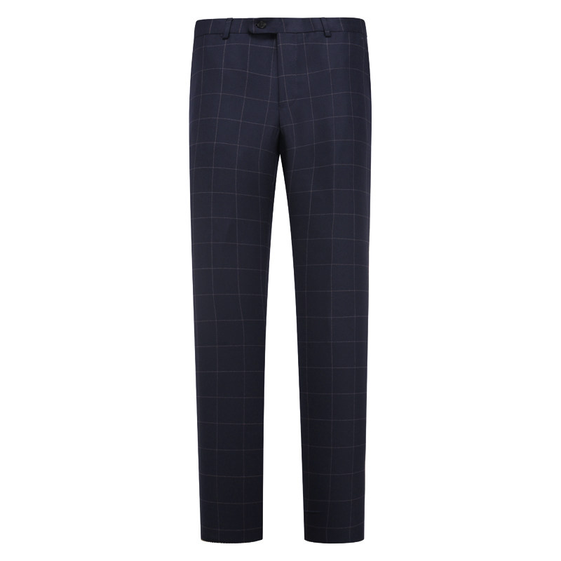 J1318 bird card Young men's spring and autumn checkered business casual Western pants wool mid-waist and trousers-Taobao