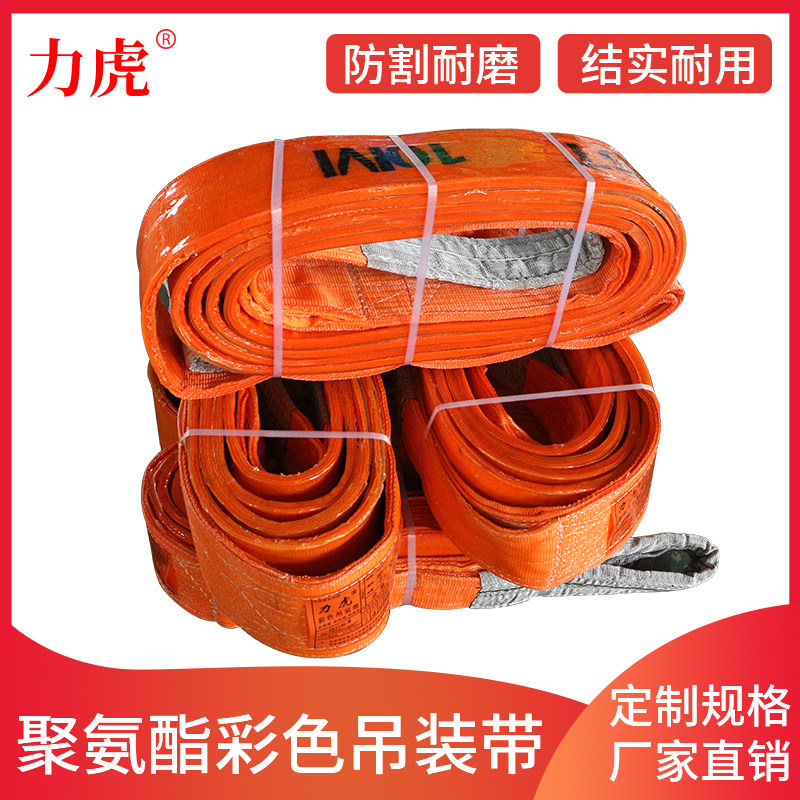 Brush glue anti-cut hanger with flexible flat ring lifting harness polyester 3T5T6T10T steel coil lifting abrasion resistant