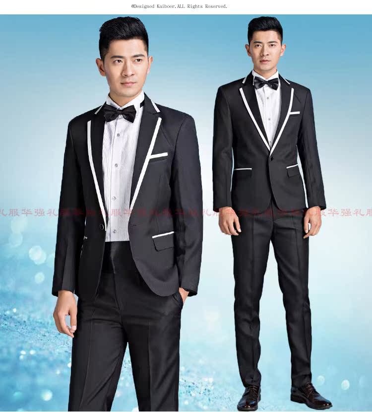 Trang phục nam sân khấu mỏng phù hợp với chú rể váy cưới chú rể phục vụ chủ nhà ca sĩ trang phục thoi trang nam