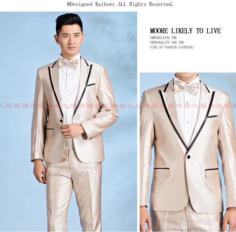 Trang phục nam sân khấu mỏng phù hợp với chú rể váy cưới chú rể phục vụ chủ nhà ca sĩ trang phục thoi trang nam