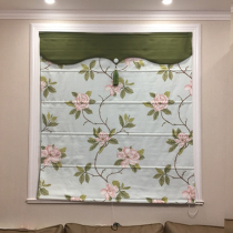 Blooming modern American country big flower pastoral Roman curtain lifting curtain Balcony bedroom study floating curtain