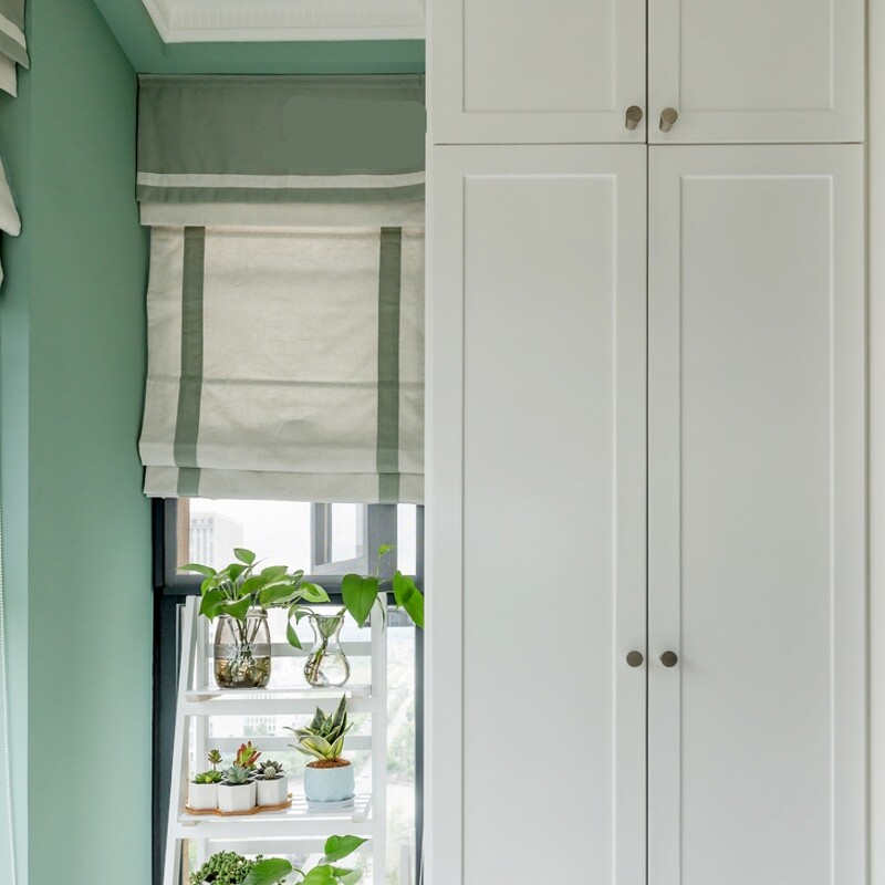 New Nordic pure edge-inlaid Japanese style opens window lifting curtain pull curtain collapsed Miroma curtain