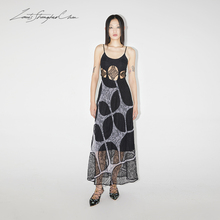 Louisshengtaochen Original Designer 2023 Spring/Summer Meteor Lace Star Split Dress for Women