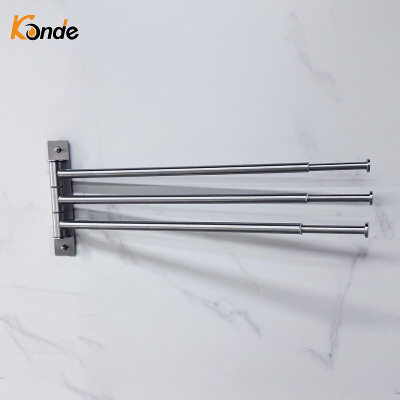 Rotating Towel Rack 304 Stainless Steel Telescopic Multi-Rod Hanging Rod Storage Rack Perforated for Bathroom Balcony Clothes Rotating Towel Rack 304 Stainless Steel Telescopic Multi-Rod Hanging Rod Storage Rack Perforated for Bathroom Balcony Clothes