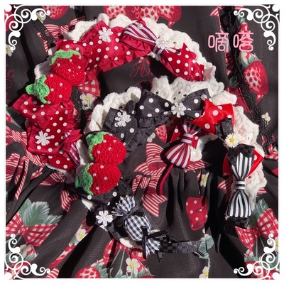 taobao agent Genuine strawberry, headband, Lolita style, handmade