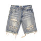 KISSNATE high street INS style retro summer ຮູໃຫຍ່ cat whiskers ລ້າງ denim ສັ້ນແບບປົກກະຕິ