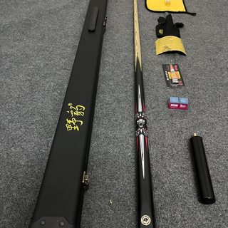 野豹球杆G5同款台球杆一体杆通杆斯诺克黑八小头杆野豹准神战神
