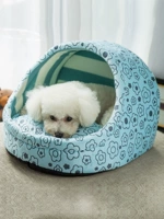 Cũi mèo mèo mùa hè với mat dog house vừa và nhỏ dog Teddy dog ​​giường mèo nhà mèo biệt thự có thể tháo rời có thể giặt
