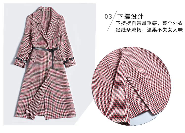 Nhà lãnh đạo cổ điển thời trang hai mặt của Bu Ge 袢 cộng với thắt lưng chất lượng tốt để mặc khí chất của bạn, hãy mua nó áo dạ nữ