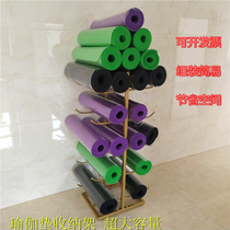 Large capacity yoga mat storage shelf organizer multi-layer yoga gym foam roller finishing shelf