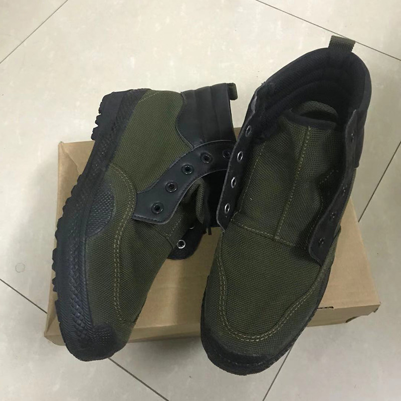 Emancipation Shoes High Silo Men's High Waist Combat Training Shoes worksite Army Green Mould Shoe 3554 Military Training Laureme Pay-Shoe