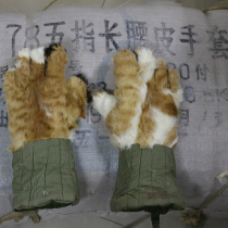 78 Five Fingers Long Waist Gloves Army Green Winter Cloth Noodles Thickened Cotton Cloth Gloves Rabbit Hair Men Warm Thickening