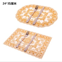 PVC waterproof placemat table mat flowerpot Western tea art dish mat rectangular oval mat 24 * 35cm