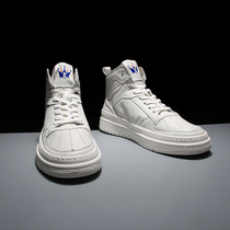 High-top shoes mens board shoes 2021 spring new mens shoes all-match Air Force One board shoes leather white shoes all-match shoes