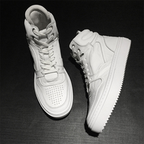 High-top shoes mens Korean version of the trend 2021 spring mens shoes leather white shoes Air Force one sports casual shoes board shoes