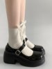 Black Versatile French-Style Thick-Soled High-Heeled Mary Jane Leather Shoes for Women, 2025 New Summer Style, Suitable for Pairing with Skirts, Shallow Single Shoes