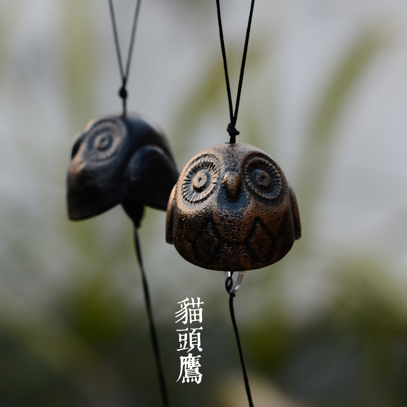 Japanese cast iron bell hanging bell for owls retro Japanese style and wind temple bell door hanging birthday gift
