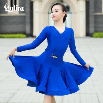 Lolita Latin dance suit High-grade Latin dance dress competition suit Autumn childrens long-sleeved Latin competition regulations