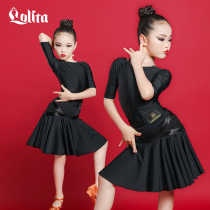 Lolita Latin dance costume for girls and children professional competition regulations Performance dress dress Black dress suit